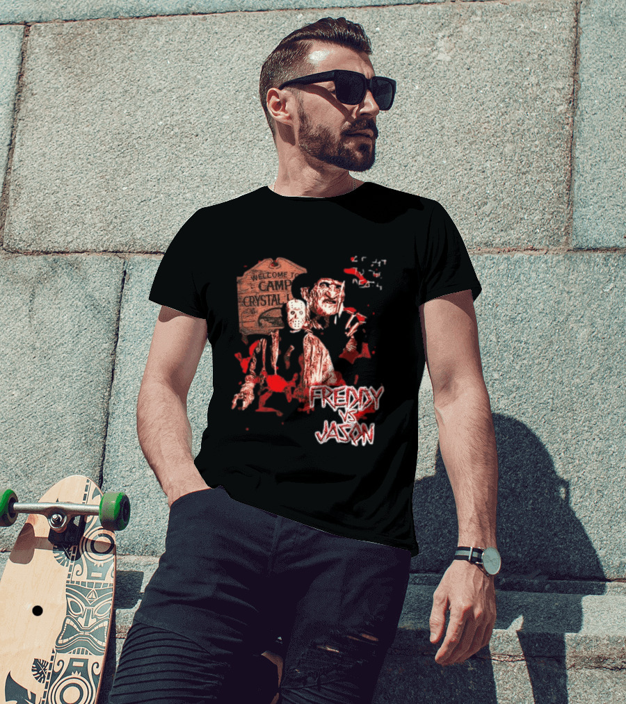 Freddy Vs Jason Welcome To Camp Crystal Lake Halloween T-Shirt