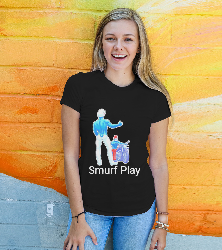 Smurf Play Gay LGBT Biker T-Shirt