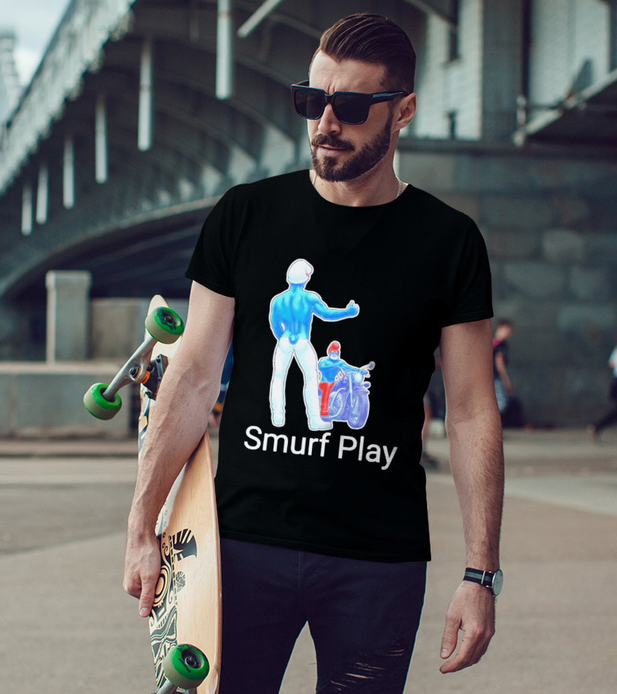 Smurf Play Gay LGBT Biker T-Shirt