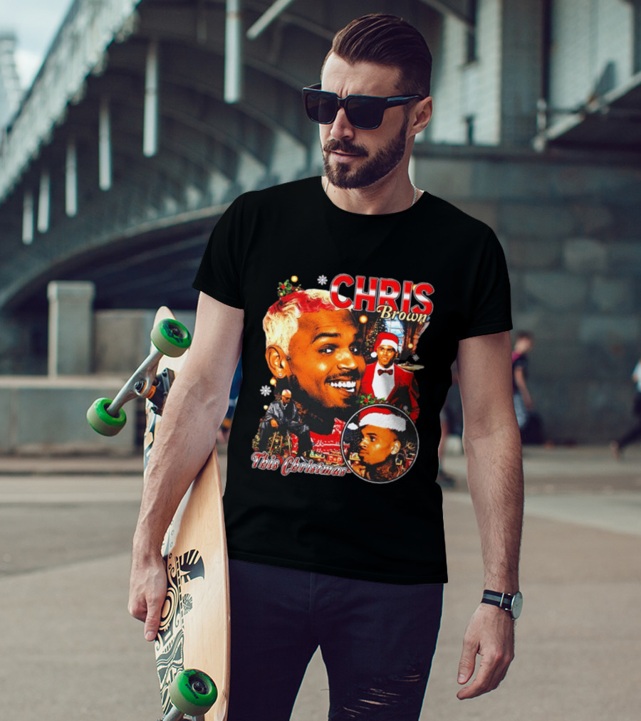 Chris Brown Holiday Festive Santa Hat This Christmas Celebration T-Shirt