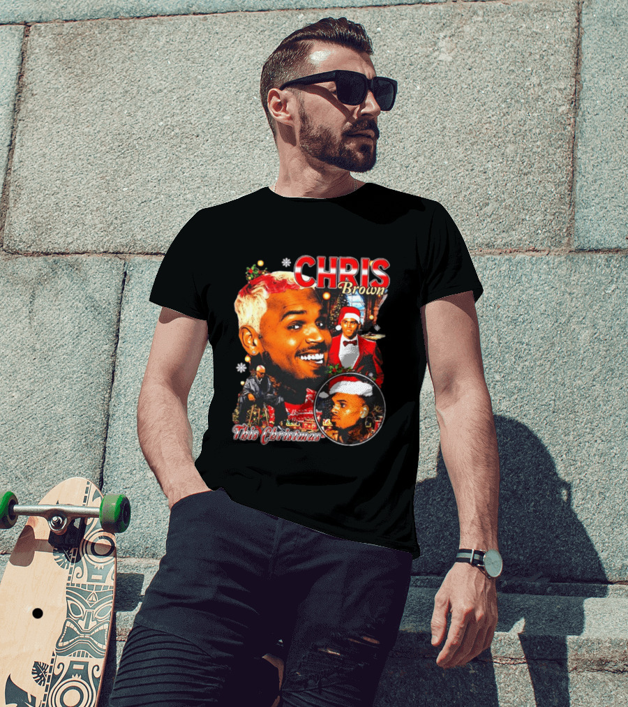 Chris Brown Holiday Festive Santa Hat This Christmas Celebration T-Shirt