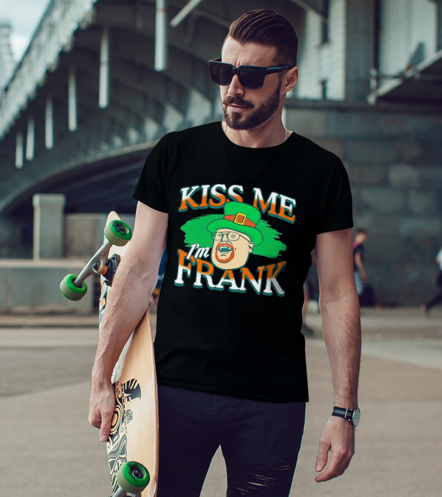 Kiss Me I'm Frank Leprechaun Hat Ginger Beard T-Shirt
