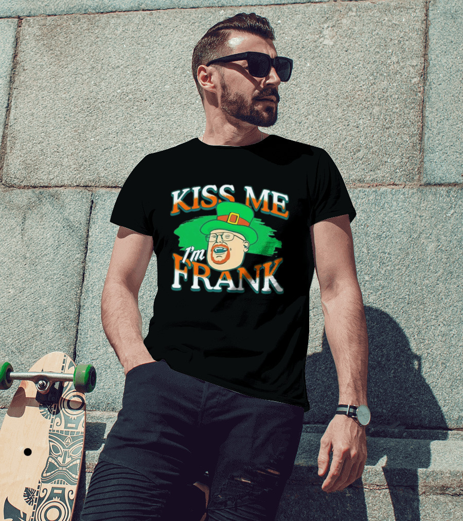 Kiss Me I'm Frank Leprechaun Hat Ginger Beard T-Shirt