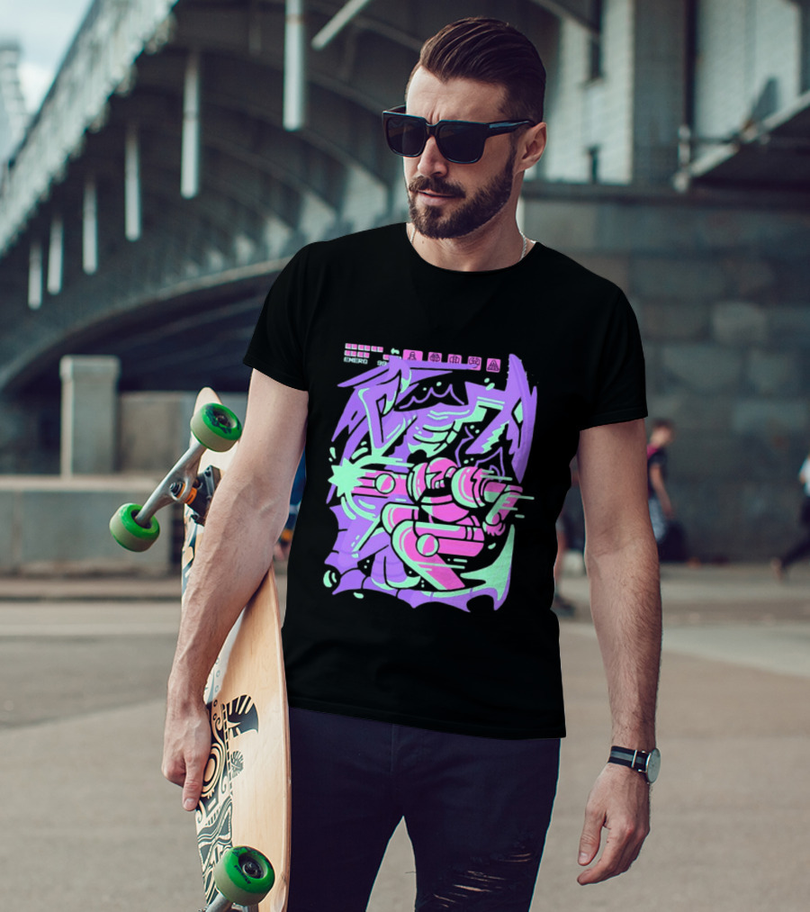 Metroid Space Pirate Skirmish Neon Glitch T-Shirt