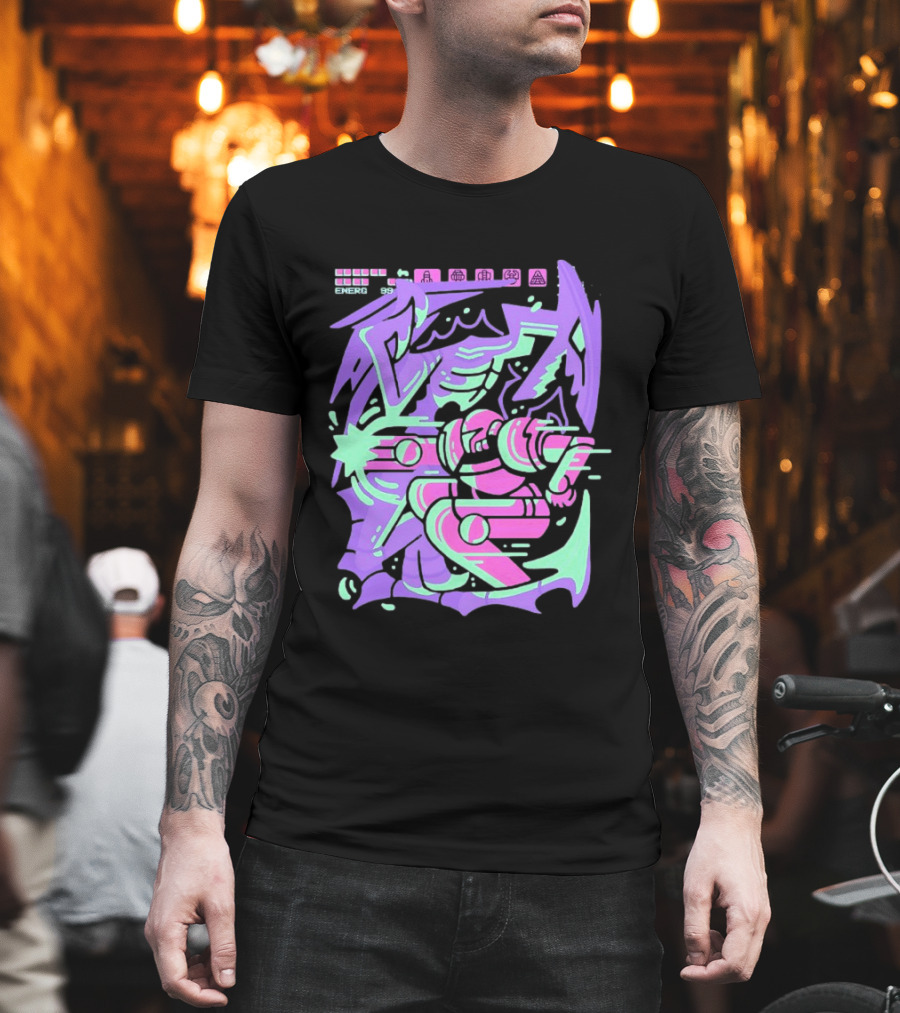 Metroid Space Pirate Skirmish Neon Glitch T-Shirt