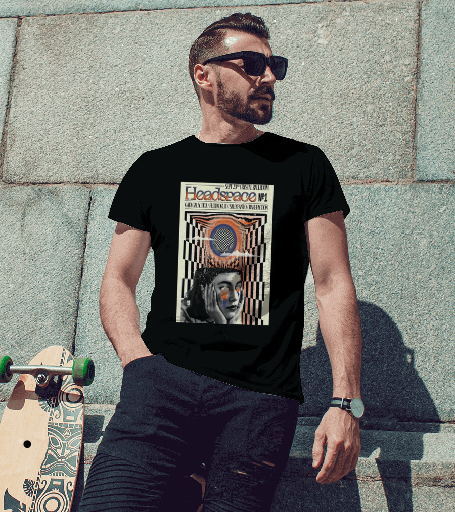 SEPT 20 2025 Crystal Ballroom Headspace No.1 Gata Galactica Fluid Druid Salo Panto Rarefraction T-Shirt