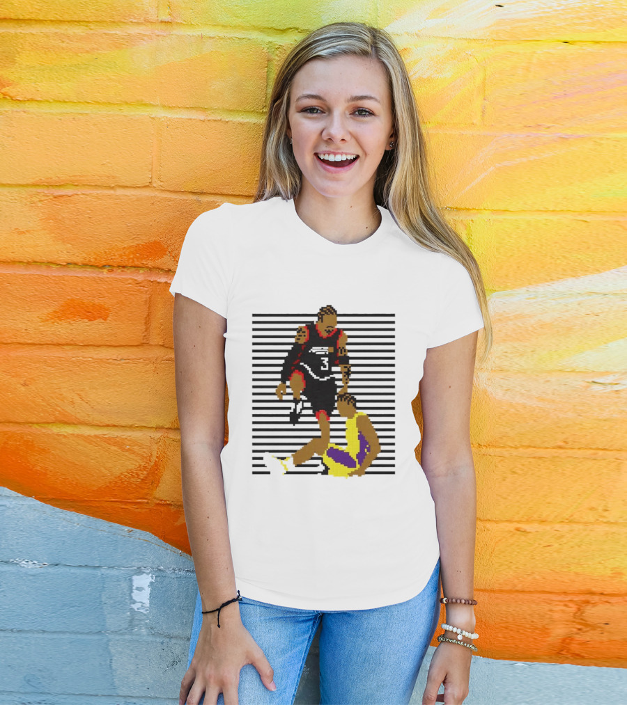 16 Bit Allen Iverson Steps Over Tyronn Lue Basketball Iconic Moment NBA Fans T-Shirt