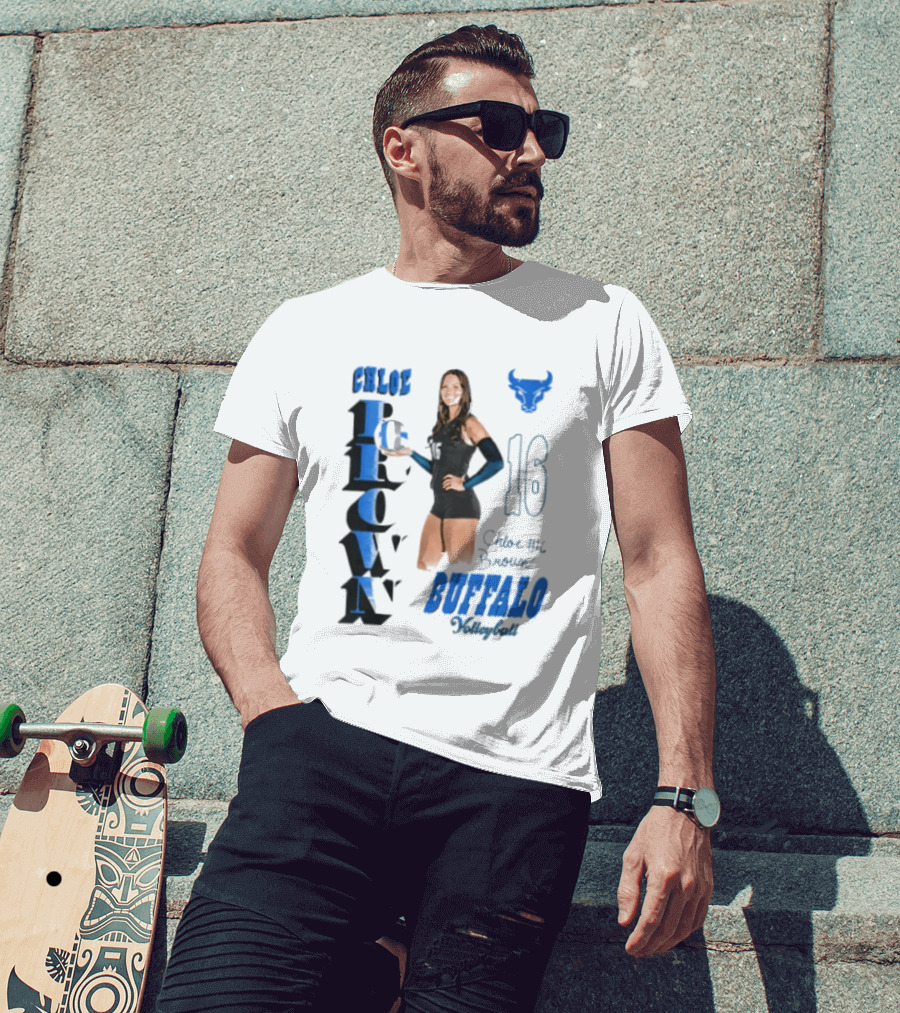 Chloe Brown Buffalo Volleyball Player Number 16 T-Shirt