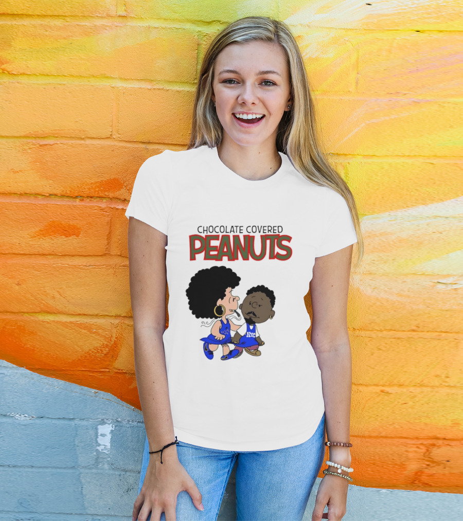 Chocolate Covered Peanuts Characters In Knicks Jerseys T-Shirt