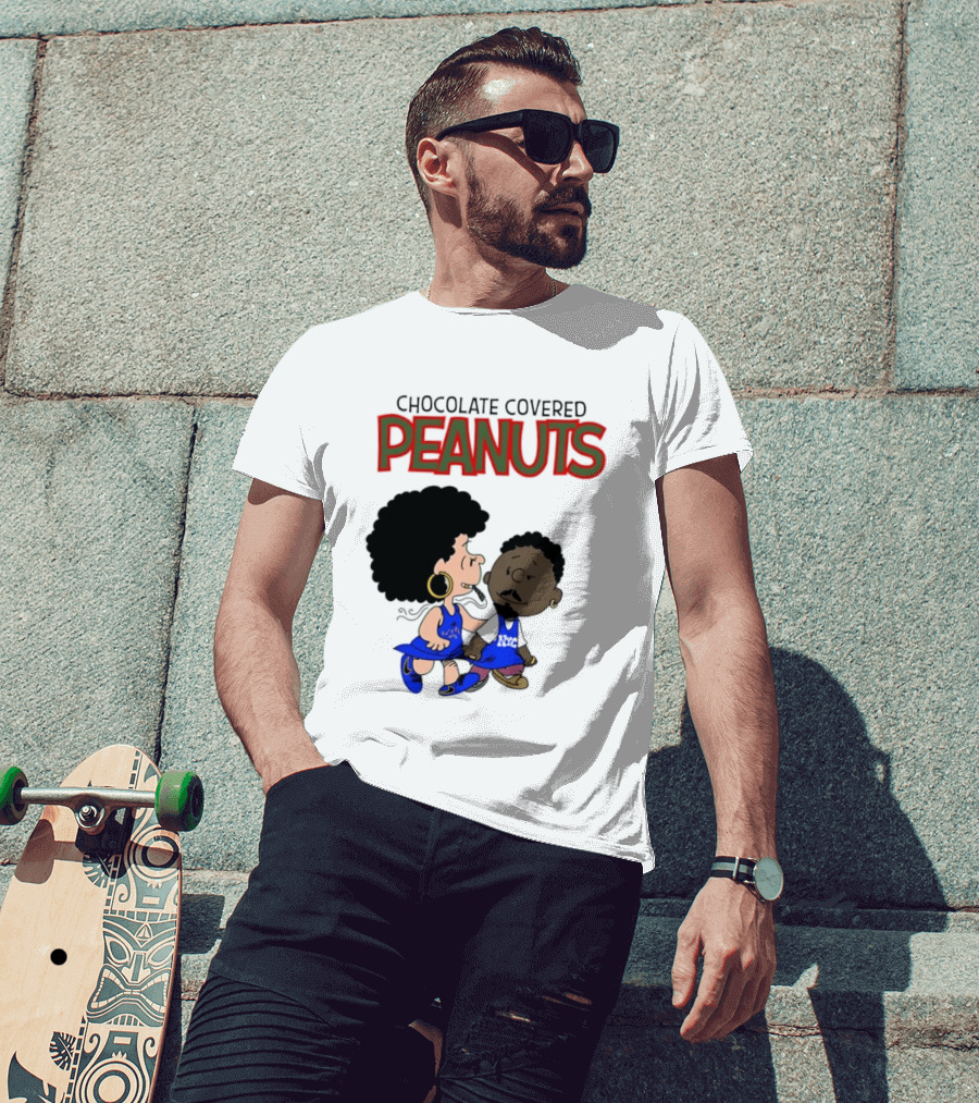 Chocolate Covered Peanuts Characters In Knicks Jerseys T-Shirt