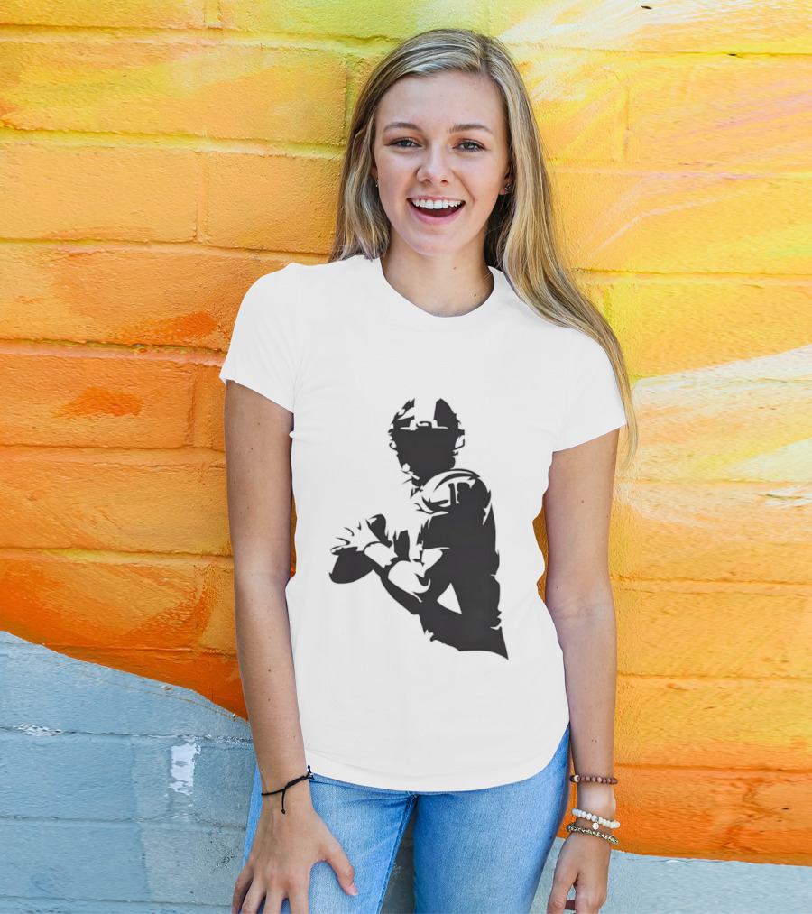 Quarterback Player Silhouette American Football Sports T-Shirt