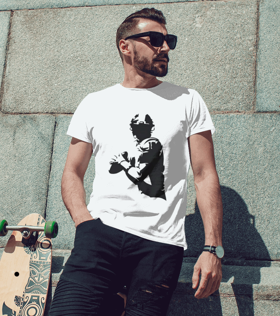 Quarterback Player Silhouette American Football Sports T-Shirt