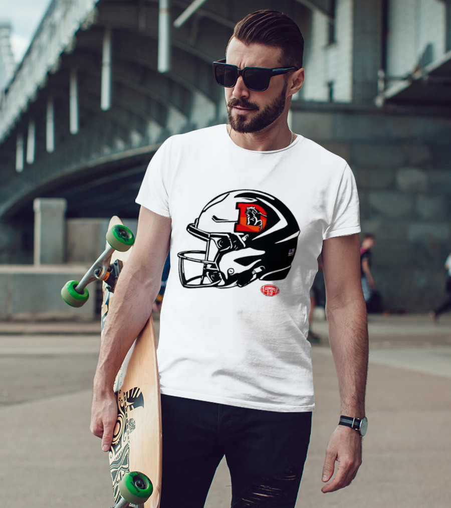 Denver Broncos Vintage D Snowcapped Helmet T-Shirt