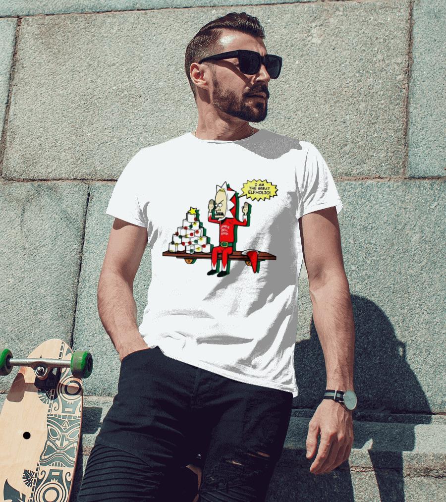 Beavis Jingle Bell Rock I Am The Great Elfholio Christmas T-Shirt