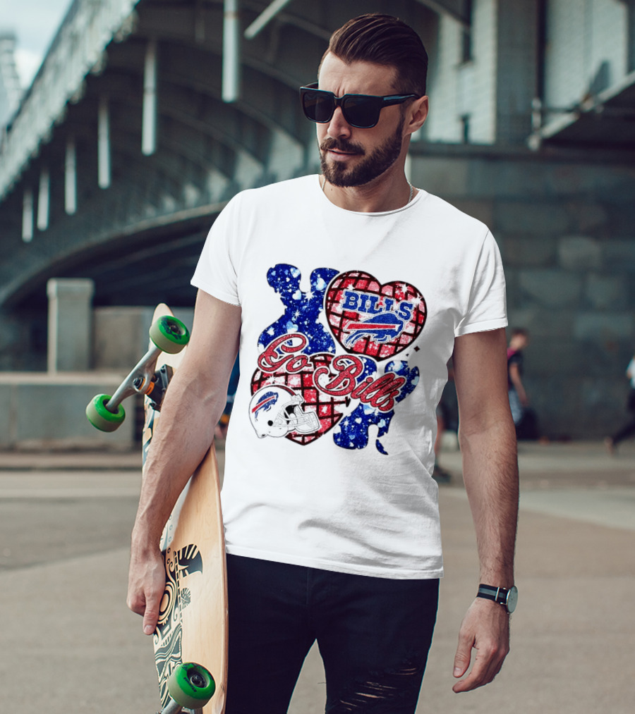 Buffalo Bills Go Bills Heart Valentine's Day Football T-Shirt