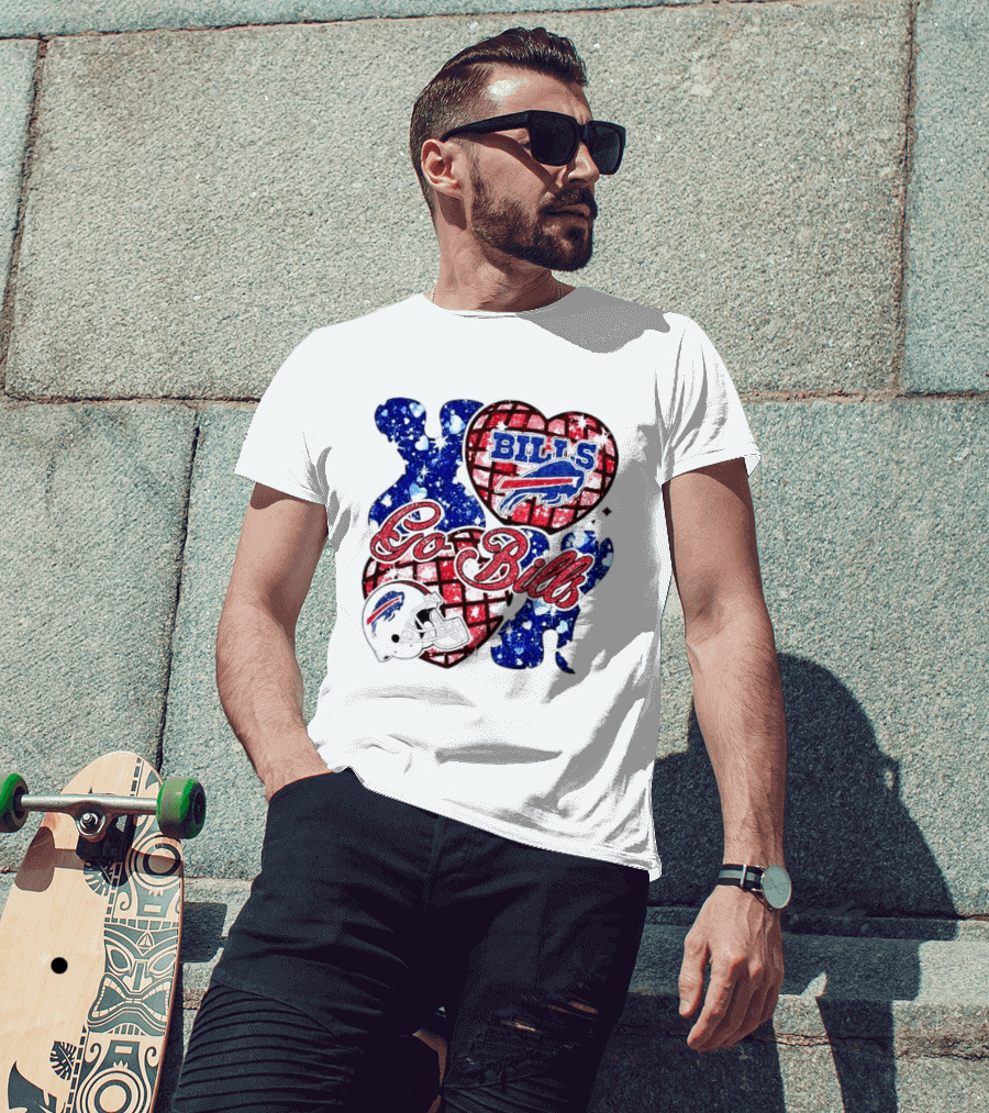 Buffalo Bills Go Bills Heart Valentine's Day Football T-Shirt