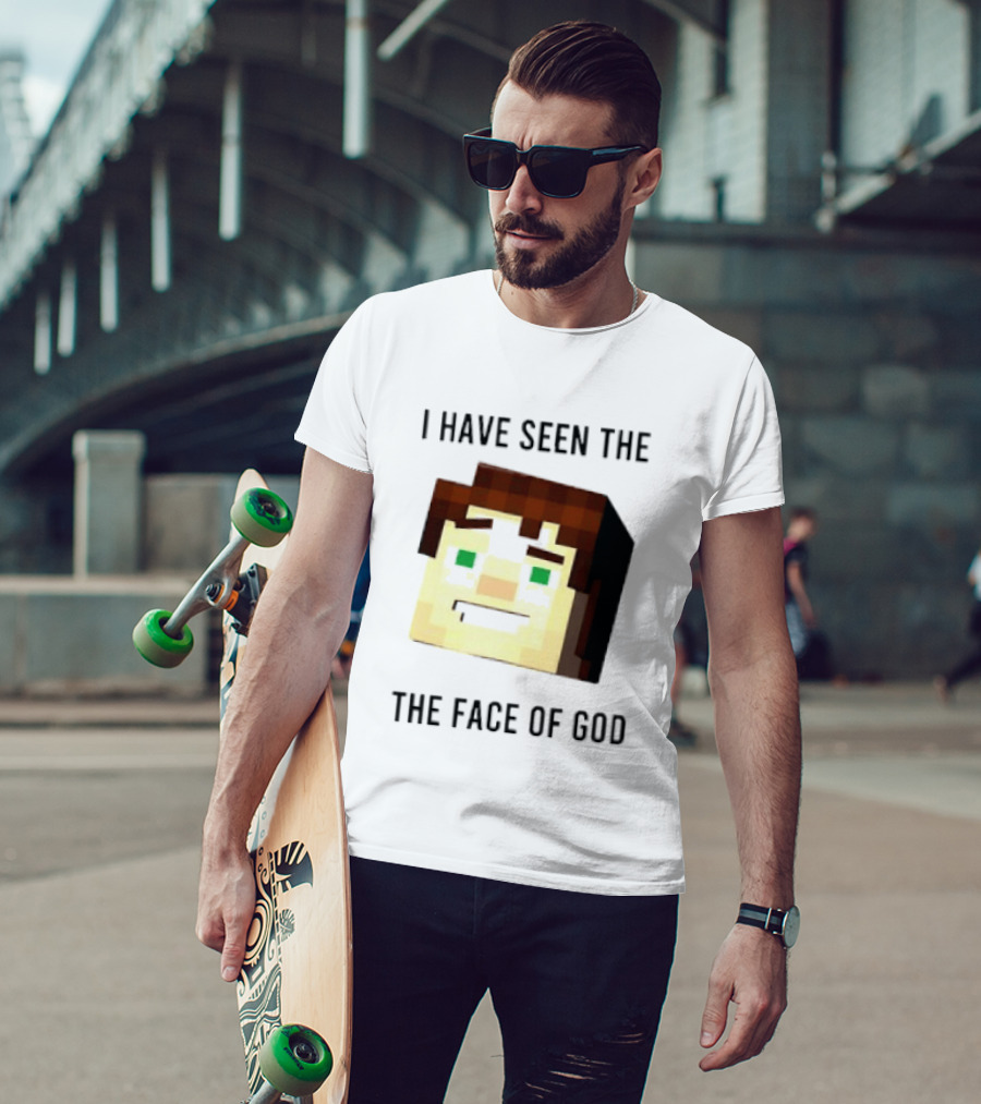 I Have Seen The Face Of God Minecraft Style Pixel T-Shirt