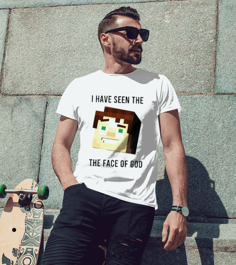 I Have Seen The Face Of God Minecraft Style Pixel T-Shirt