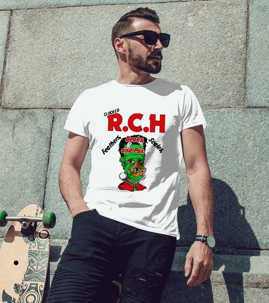 Clucked RCH Feathers Beaks Scales And Pox Green T-Shirt