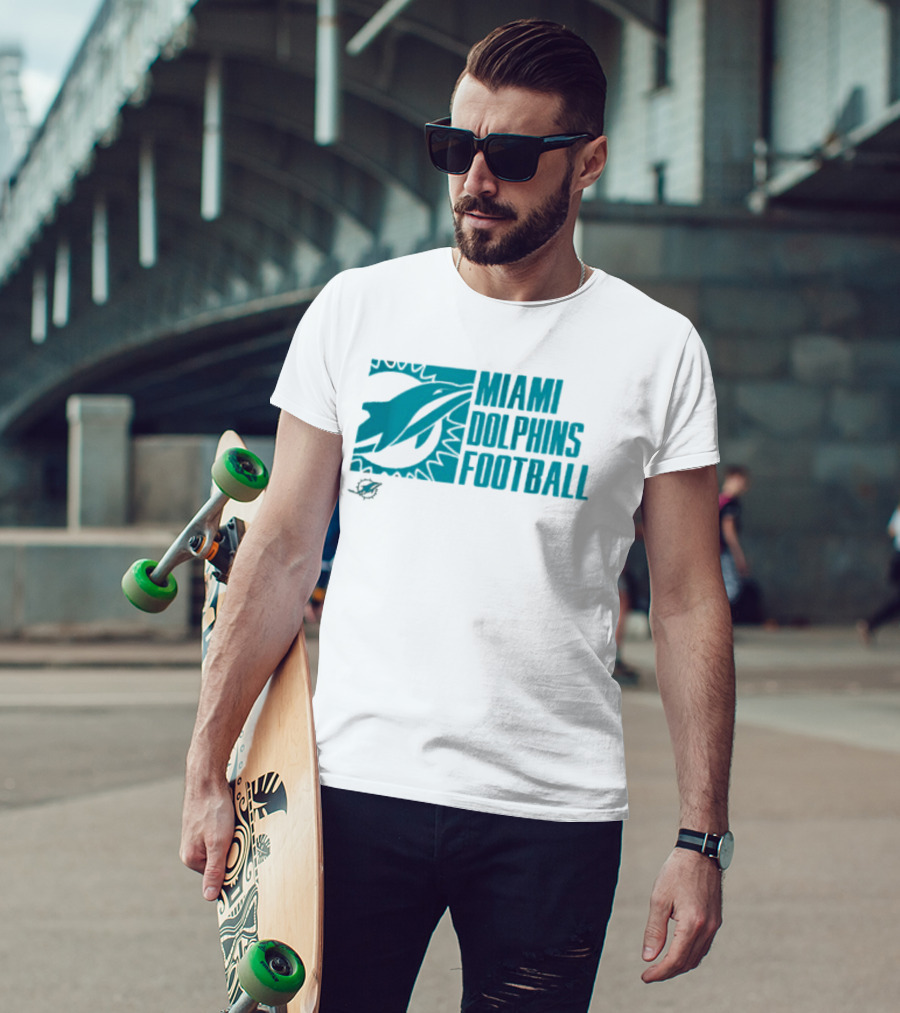Miami Dolphins Football Fan Apparel Post Game Wear T-Shirt