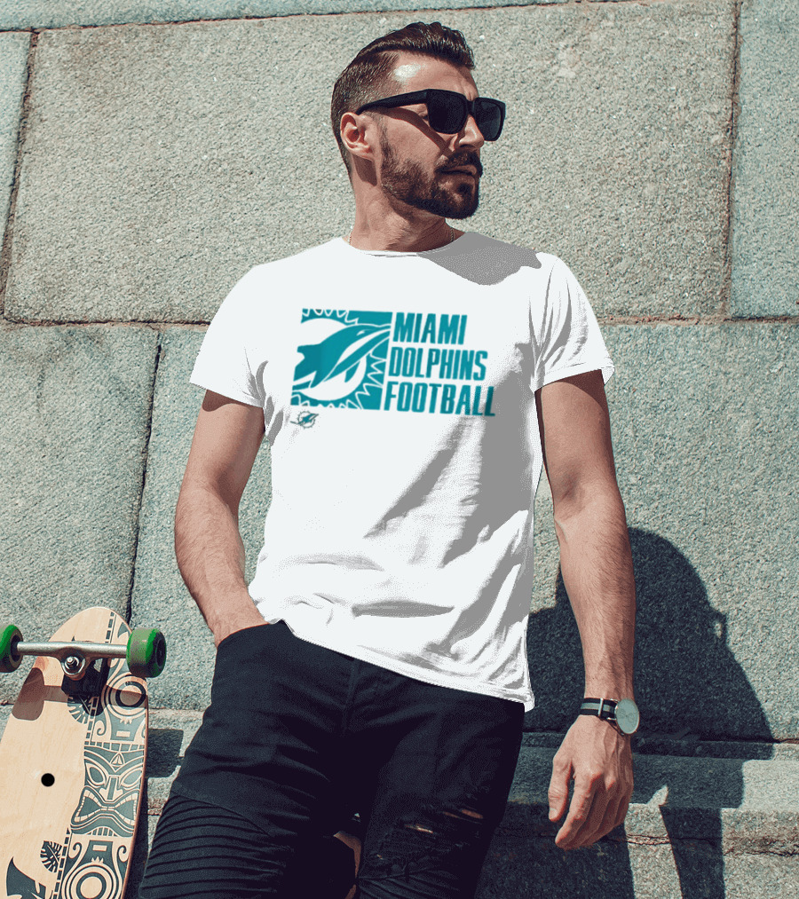 Miami Dolphins Football Fan Apparel Post Game Wear T-Shirt