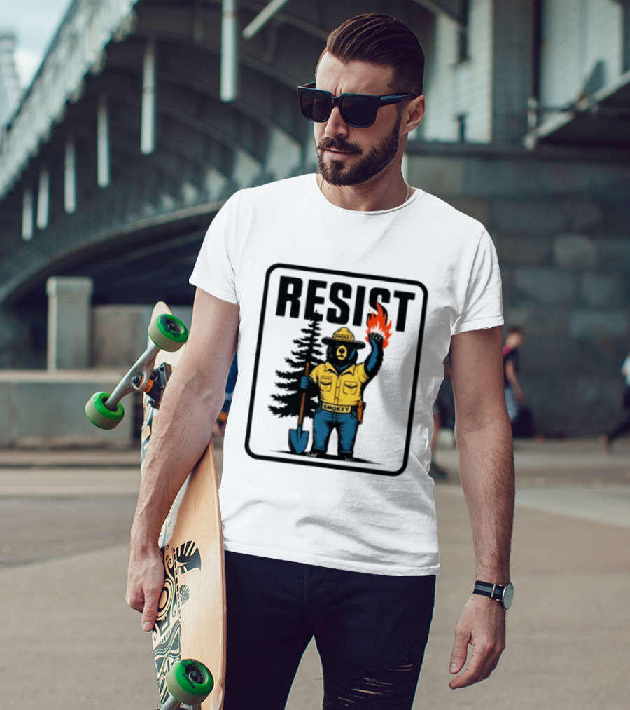 Resist Smokey Fire Prevention Bear California Forest T-Shirt