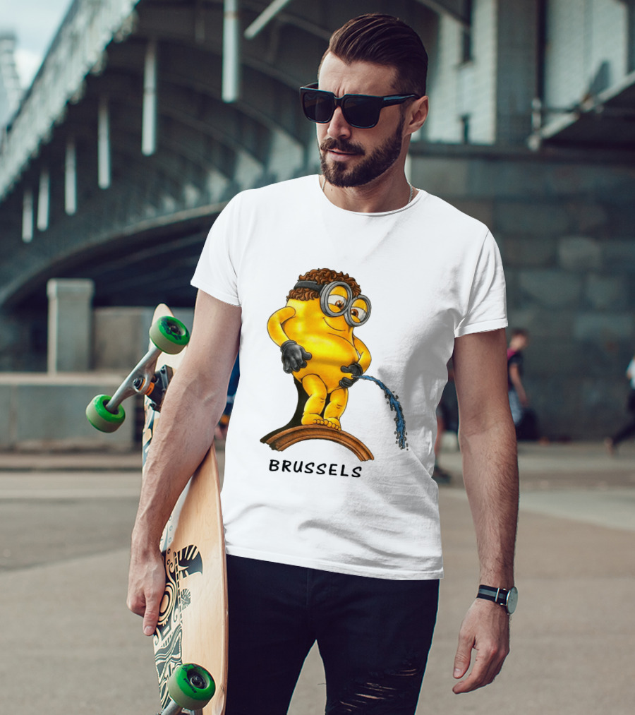 Brussels Pee Minion Parody Manneken Pis T-Shirt