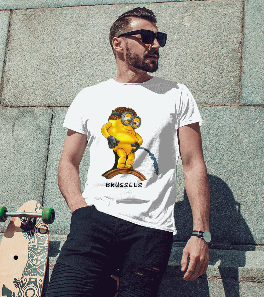 Brussels Pee Minion Parody Manneken Pis T-Shirt