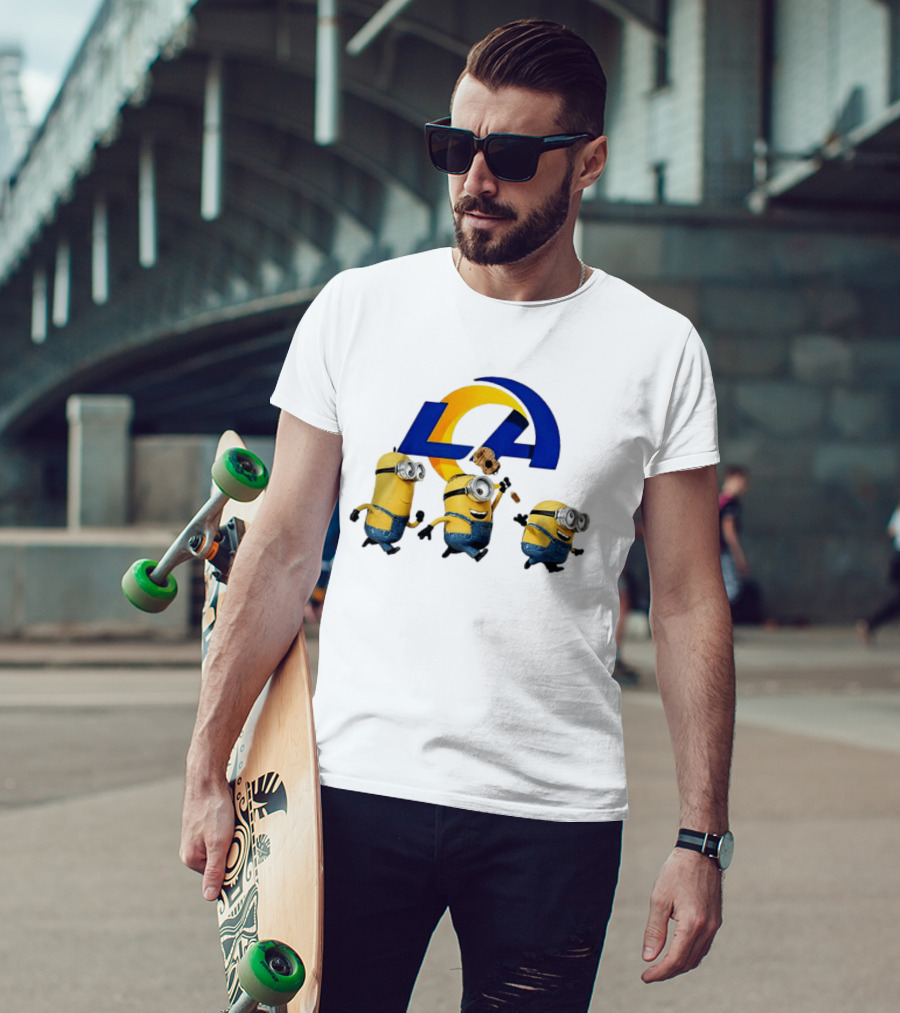 Minions LA Rams Football Team Crossover Fun T-Shirt
