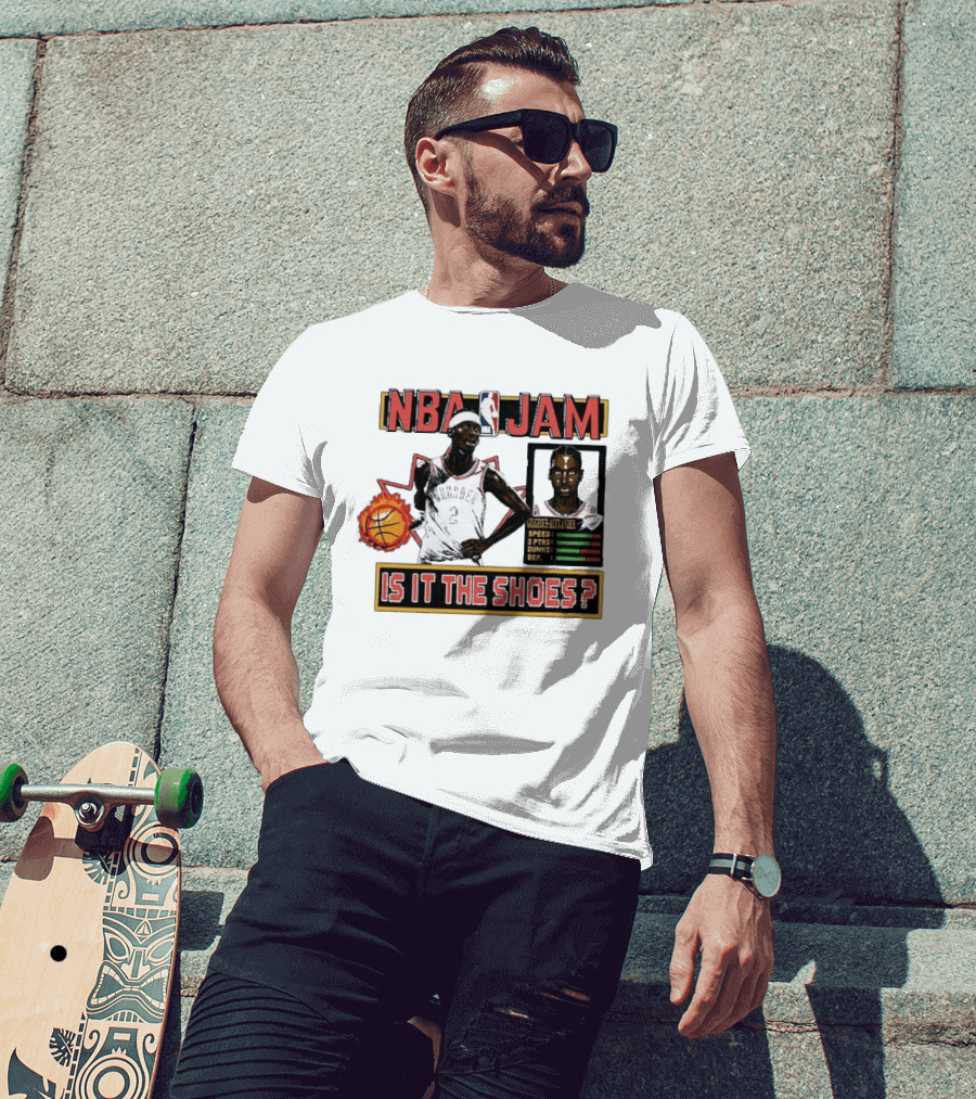 Shai Gilgeous Alexander Oklahoma City Thunder NBA Jam Is It The Shoes Homage Tri Blend T-Shirt