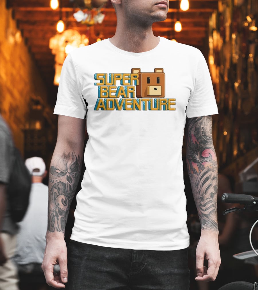 Super Bear Adventure Pixel Art Bear Face T-Shirt