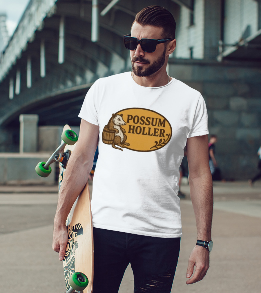 Possum Holler Rustic Opossum With Barrel T-Shirt