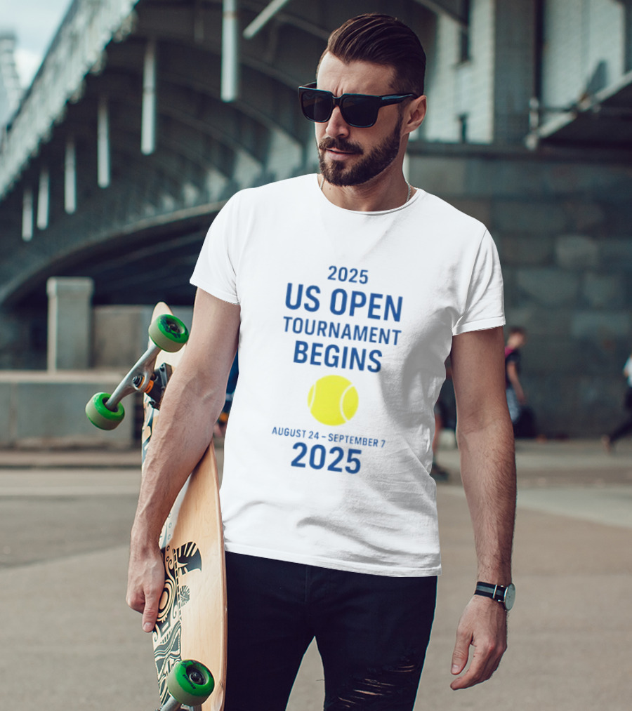 2025 US Open Tournament Begins August 24 To September 7 Tennis Ball T-Shirt