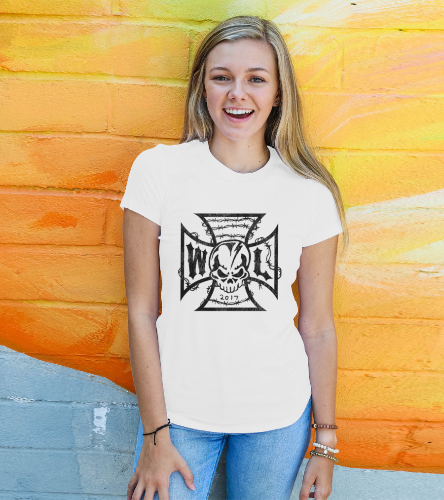 Warren Lotas Iron Cross Skull W L 2017 White T-Shirt