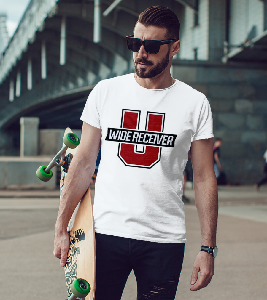 Wide Receiver U Team Red Black Block Lettering T-Shirt
