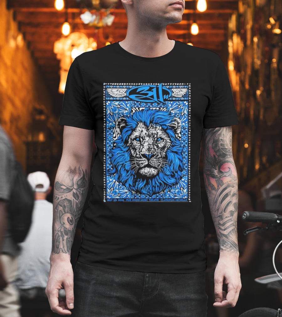 311 Live At Pine Knob Music Theatre July 30 2026 Lion Artwork Clarkson Michigan T-Shirt