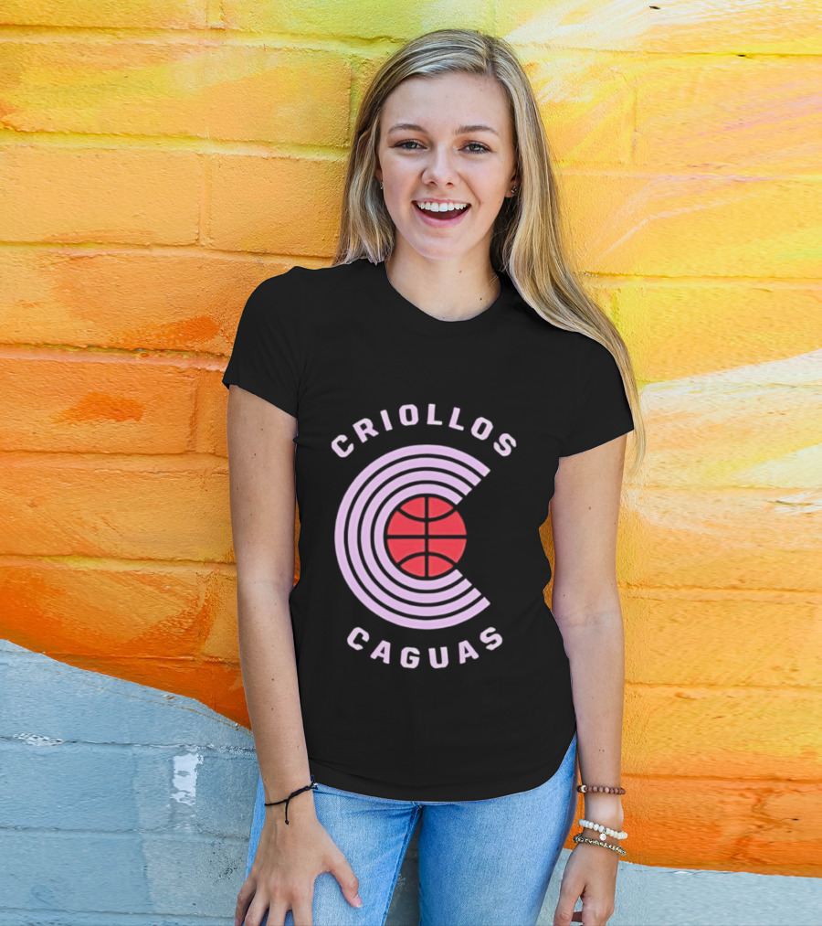 Criollos De Caguas Basketball Team Retro Style Logo Sports T-Shirt
