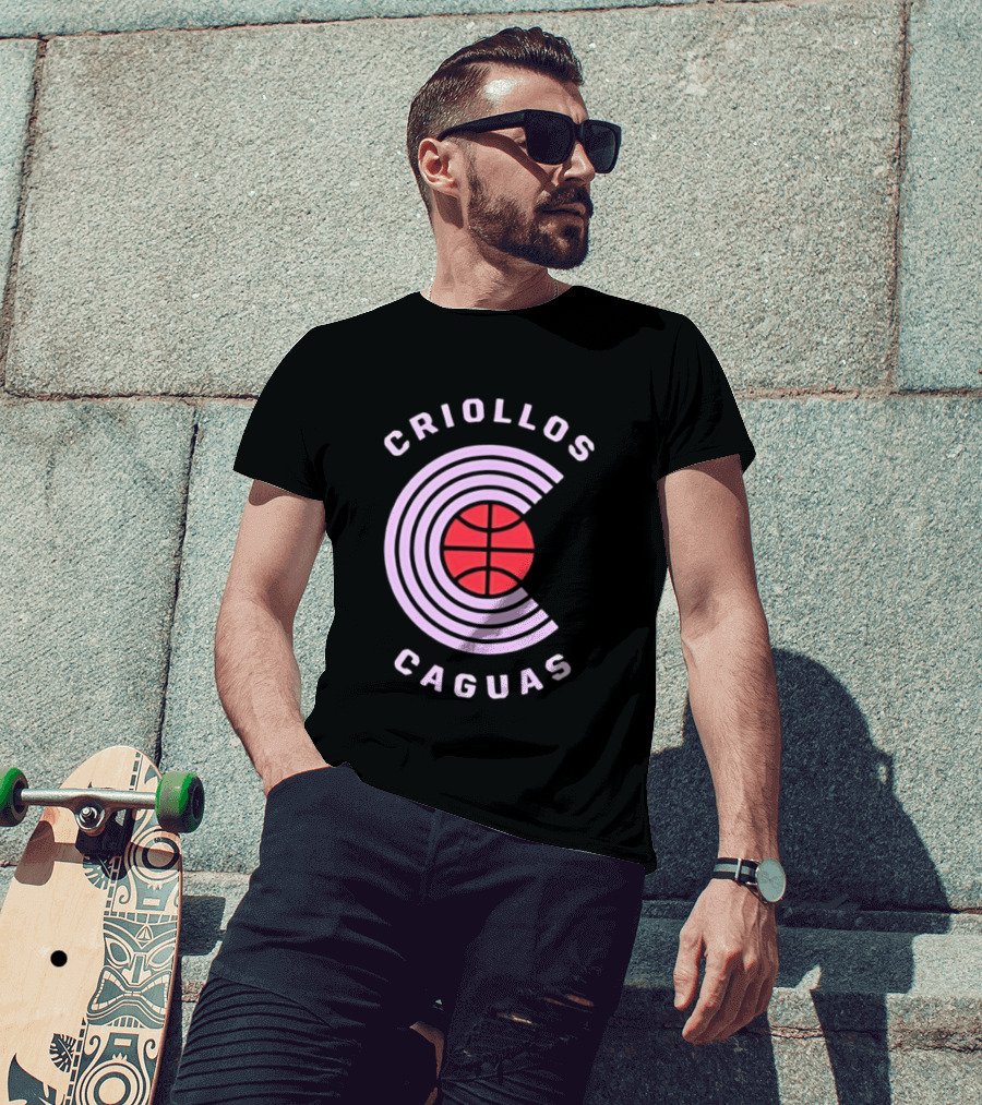 Criollos De Caguas Basketball Team Retro Style Logo Sports T-Shirt