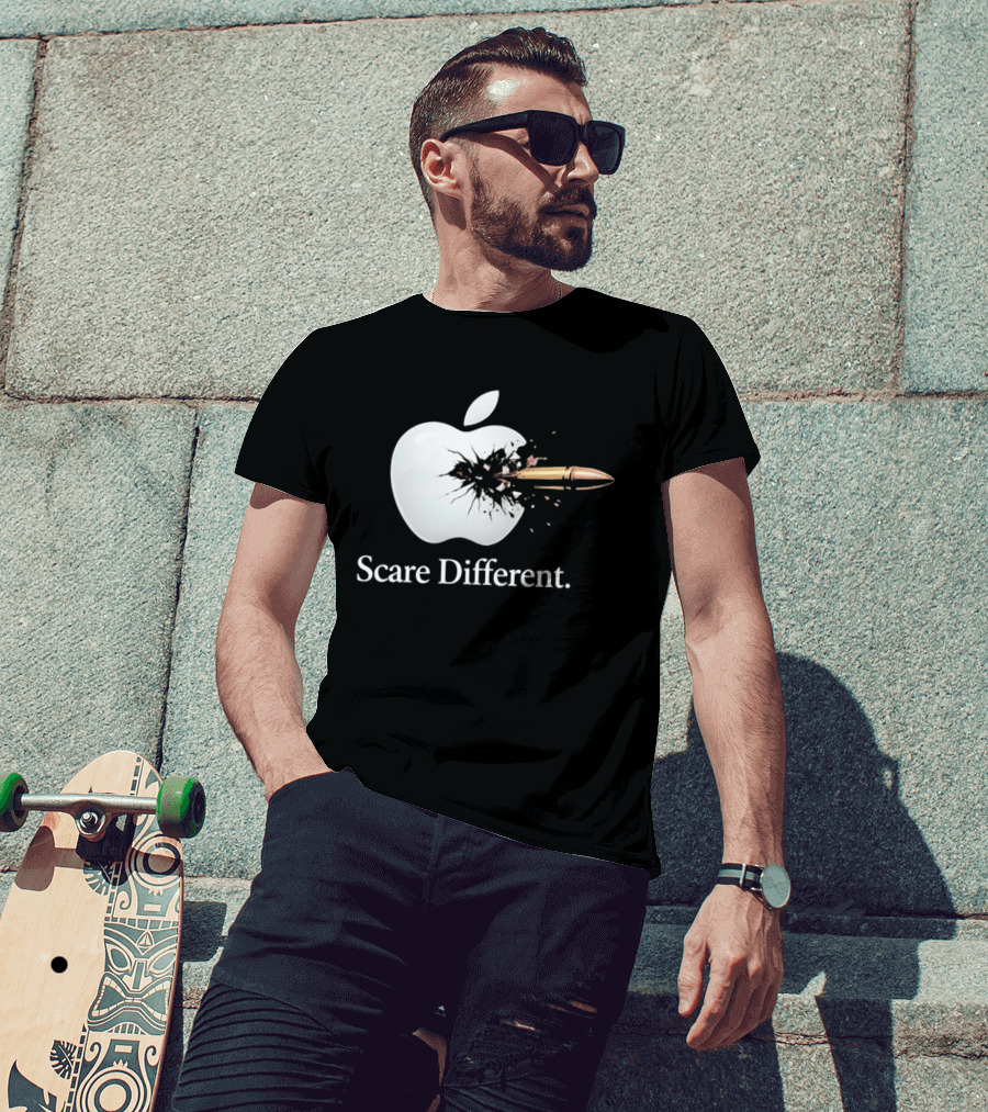 Scare Different Apple Bullet Hole Explosion T-Shirt