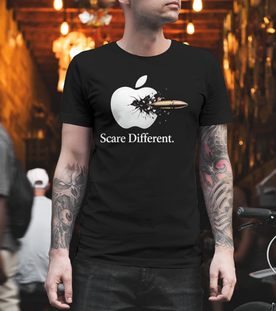 Scare Different Apple Bullet Hole Explosion T-Shirt