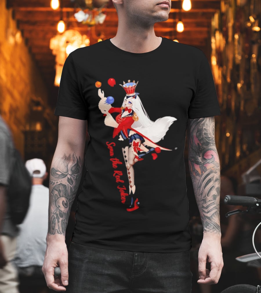 Sena The Red Joker Anime Jester Character With Crown And Juggling Balls T-Shirt