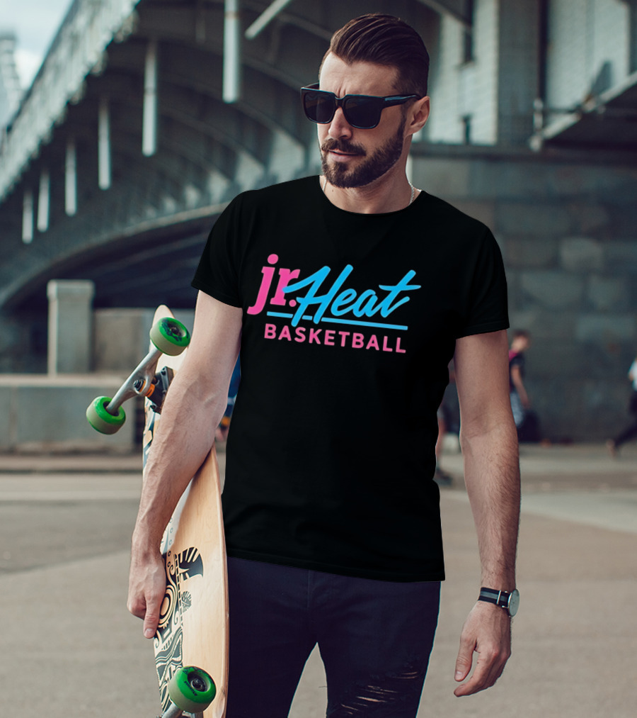 Jr Heat Basketball NBA Youth Sports Bright Neon T-Shirt