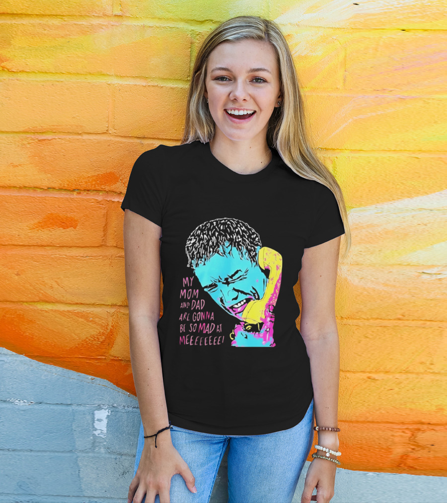 My Mom And Dad Are Gonna Be So Mad At Me Kevin McCallister Home Alone Phone Scene Retro Pop T-Shirt