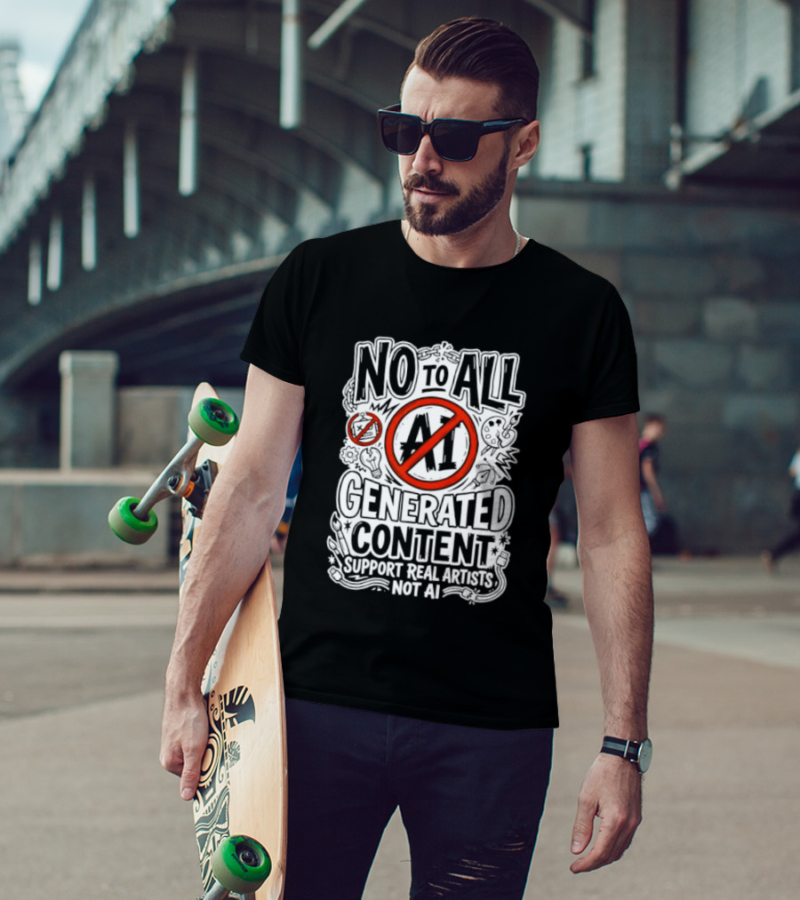 No To All AI Generated Content Support Real Artists Not AI T-Shirt