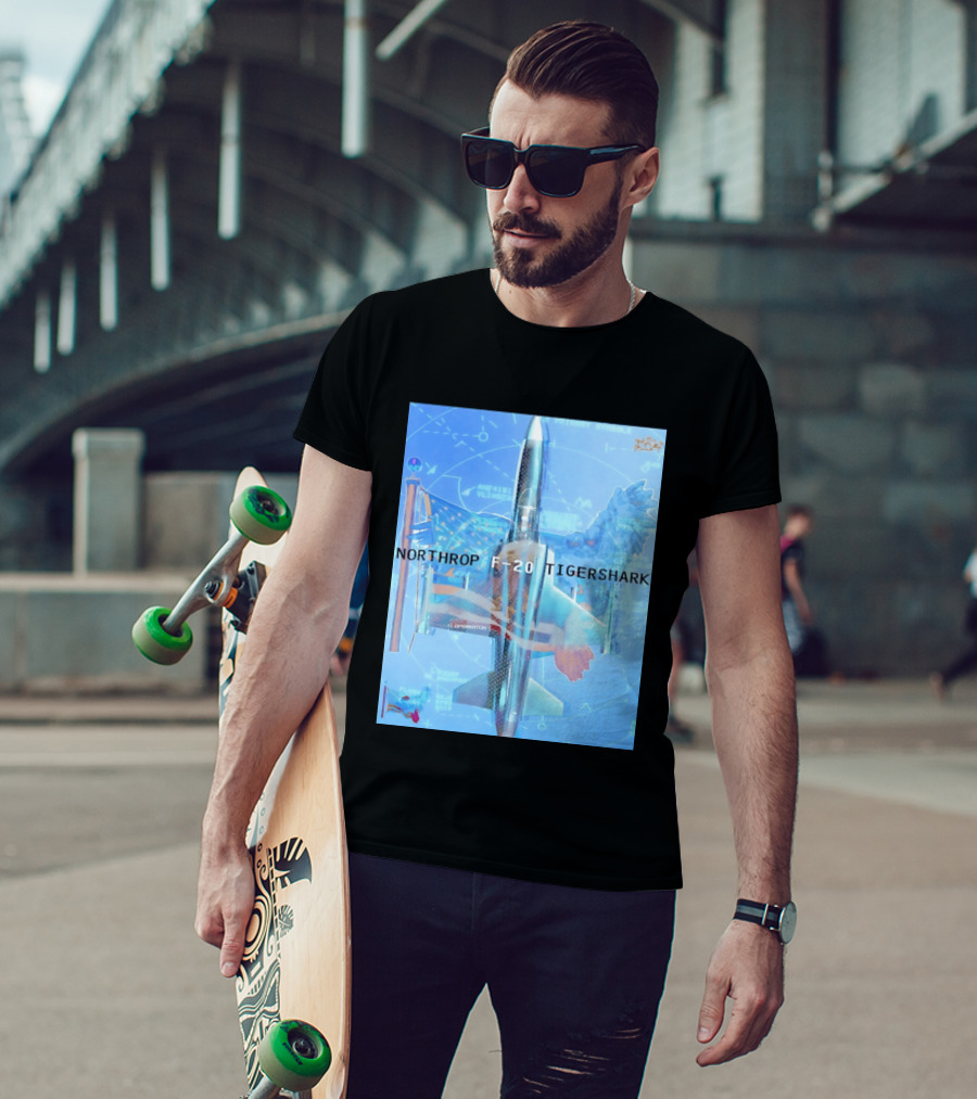 Northrop F 20 Tigershark Fighter Jet Aviation Digital Art And Aerospace T-Shirt