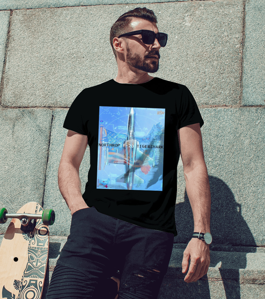 Northrop F 20 Tigershark Fighter Jet Aviation Digital Art And Aerospace T-Shirt