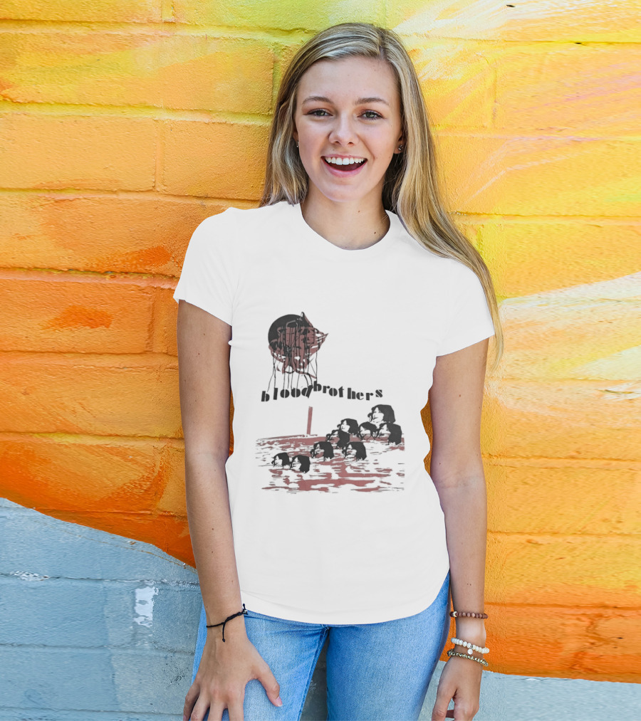 Blood Brothers Musical West End Willy Russell Dripping Red Moon T-Shirt