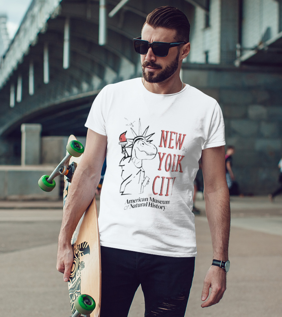 New Yoik City American Museum Of Natural History Dinosaur Statue T-Shirt