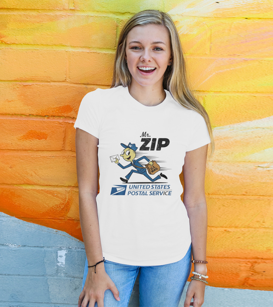 Mr ZIP USPS Retro Distressed U.S. Mail Carrier T-Shirt