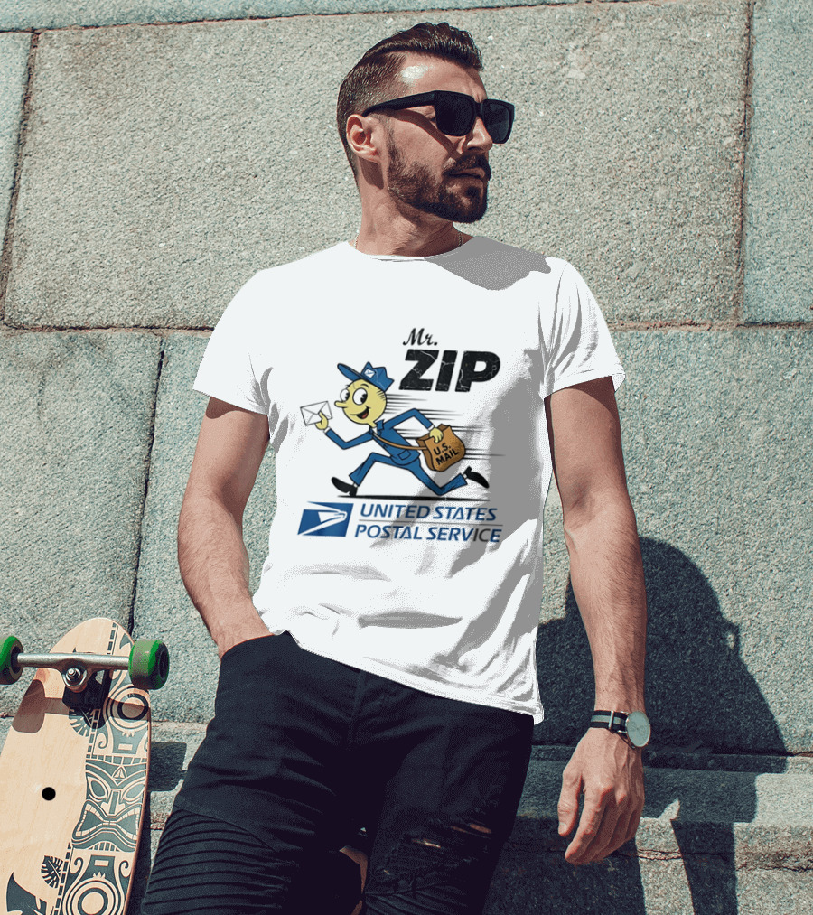 Mr ZIP USPS Retro Distressed U.S. Mail Carrier T-Shirt